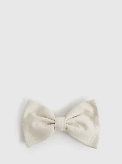 Reiss Ivory Boyle Grosgrain Silk Bow Tie