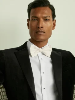 Reiss Ivory Boyle Grosgrain Silk Bow Tie
