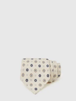 Reiss Ivory Cosimo Silk Floral-Medallion Tie