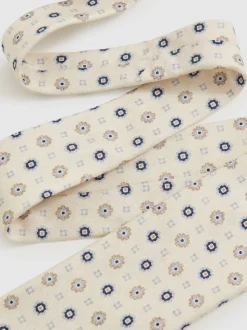 Reiss Ivory Cosimo Silk Floral-Medallion Tie