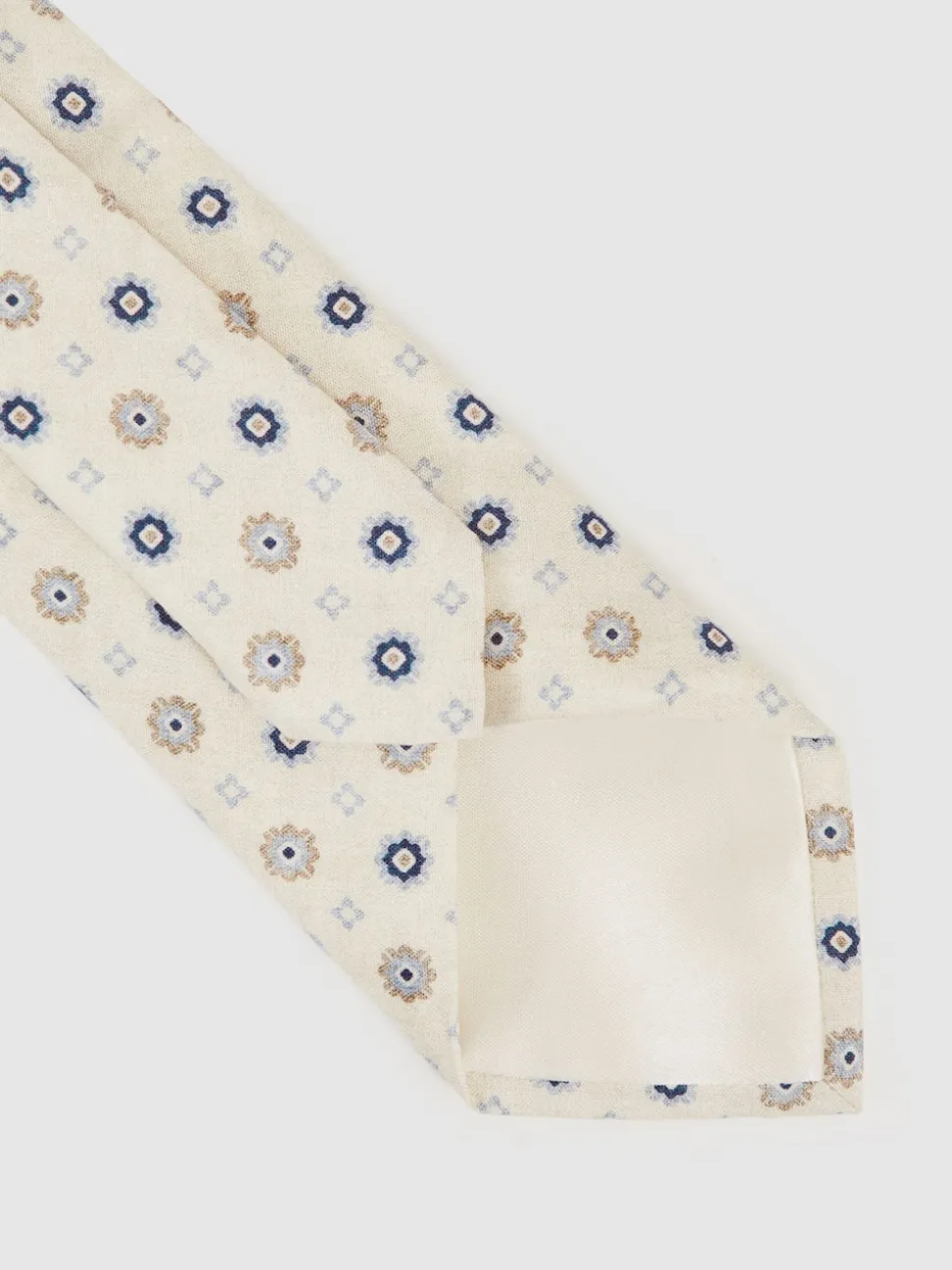 Reiss Ivory Cosimo Silk Floral-Medallion Tie