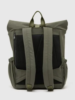 Reiss Khaki Green Pascal Technical Roll-Top Backpack