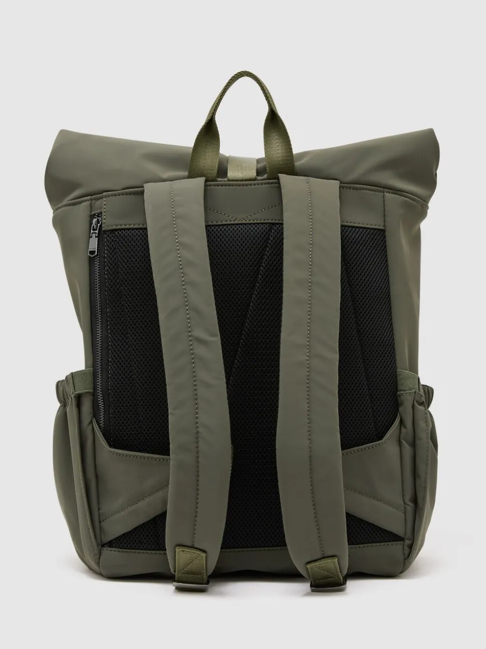 Reiss Khaki Green Pascal Technical Roll-Top Backpack