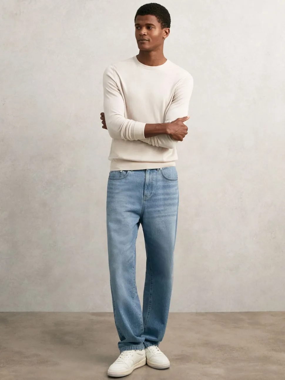 Reiss Light Blue Wash Broadway Loose-Fit Jeans