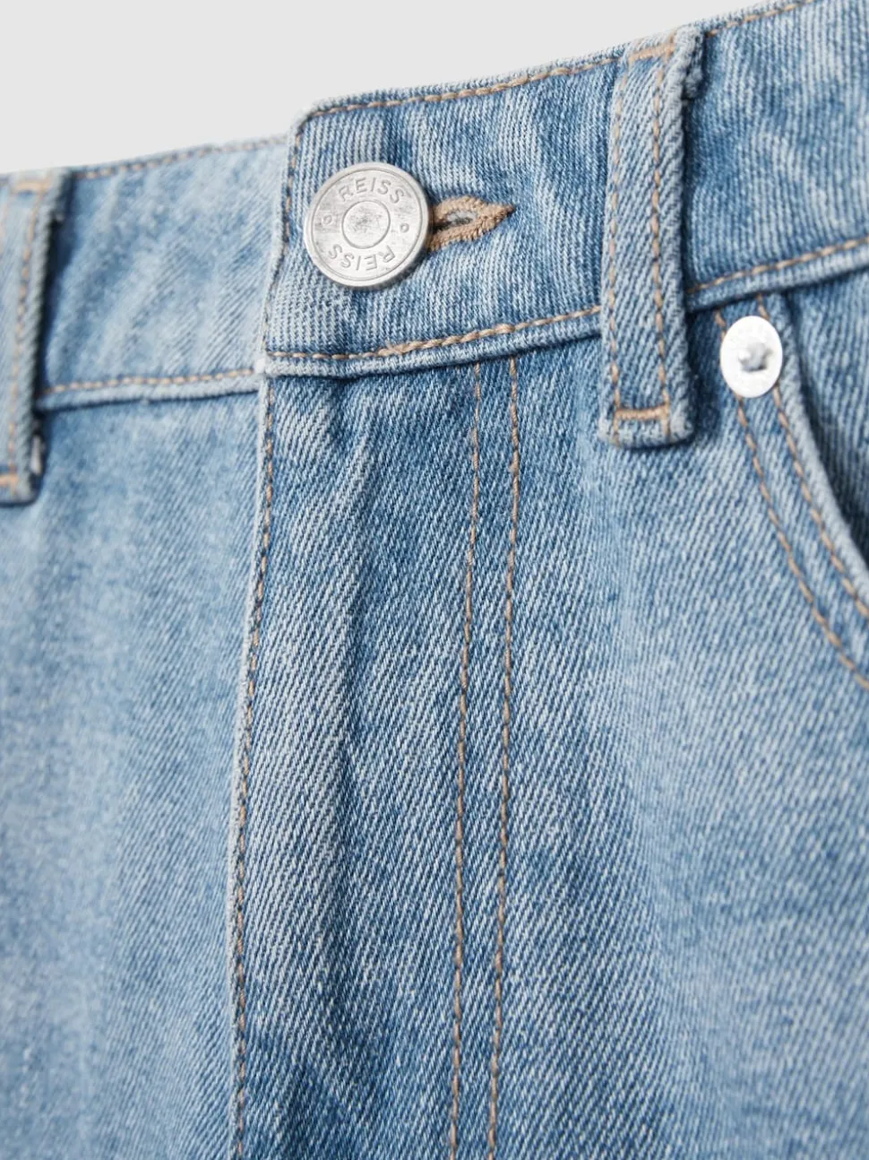 Reiss Light Blue Wash Broadway Loose-Fit Jeans