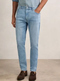 Reiss Light Blue Wash Picton Cotton-Stretch Slim-Fit Jeans