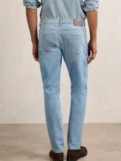 Reiss Light Blue Wash Picton Cotton-Stretch Slim-Fit Jeans