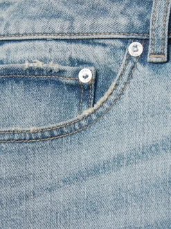 Reiss Light Blue Wash Rathbone Relaxed-Fit Cropped Jeans