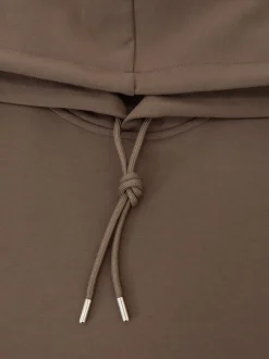 Reiss Light Brown Fabien Premium Interlock-Jersey Hoodie