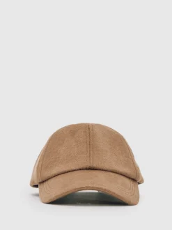 Reiss Light Brown Sable Wool-Blend Baseball Cap