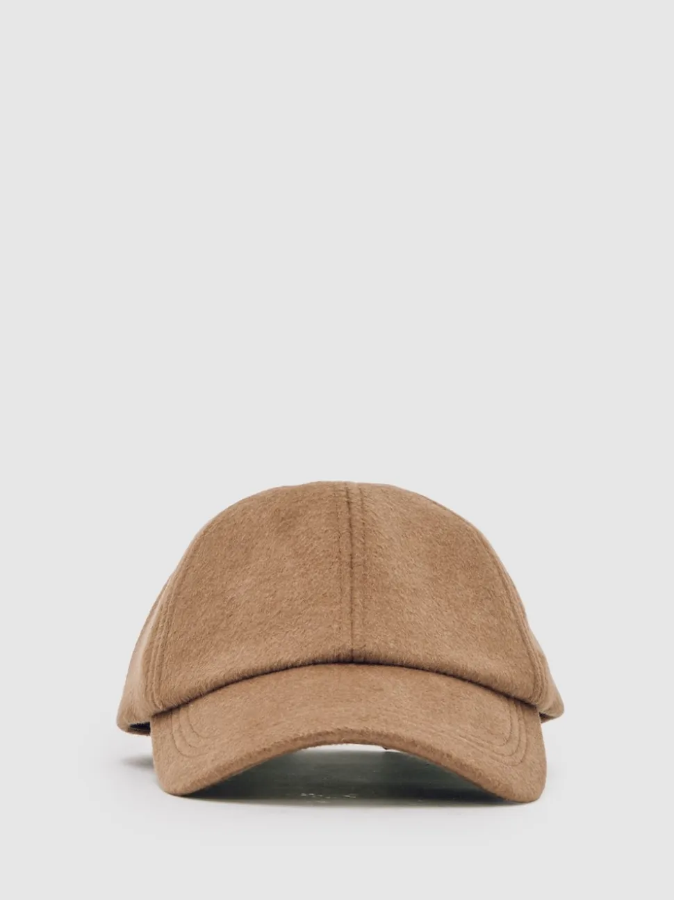 Reiss Light Brown Sable Wool-Blend Baseball Cap