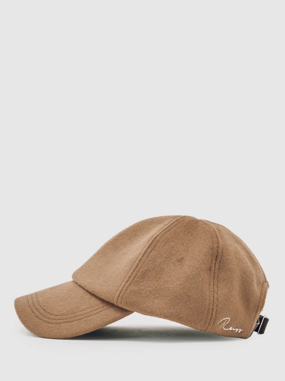 Reiss Light Brown Sable Wool-Blend Baseball Cap