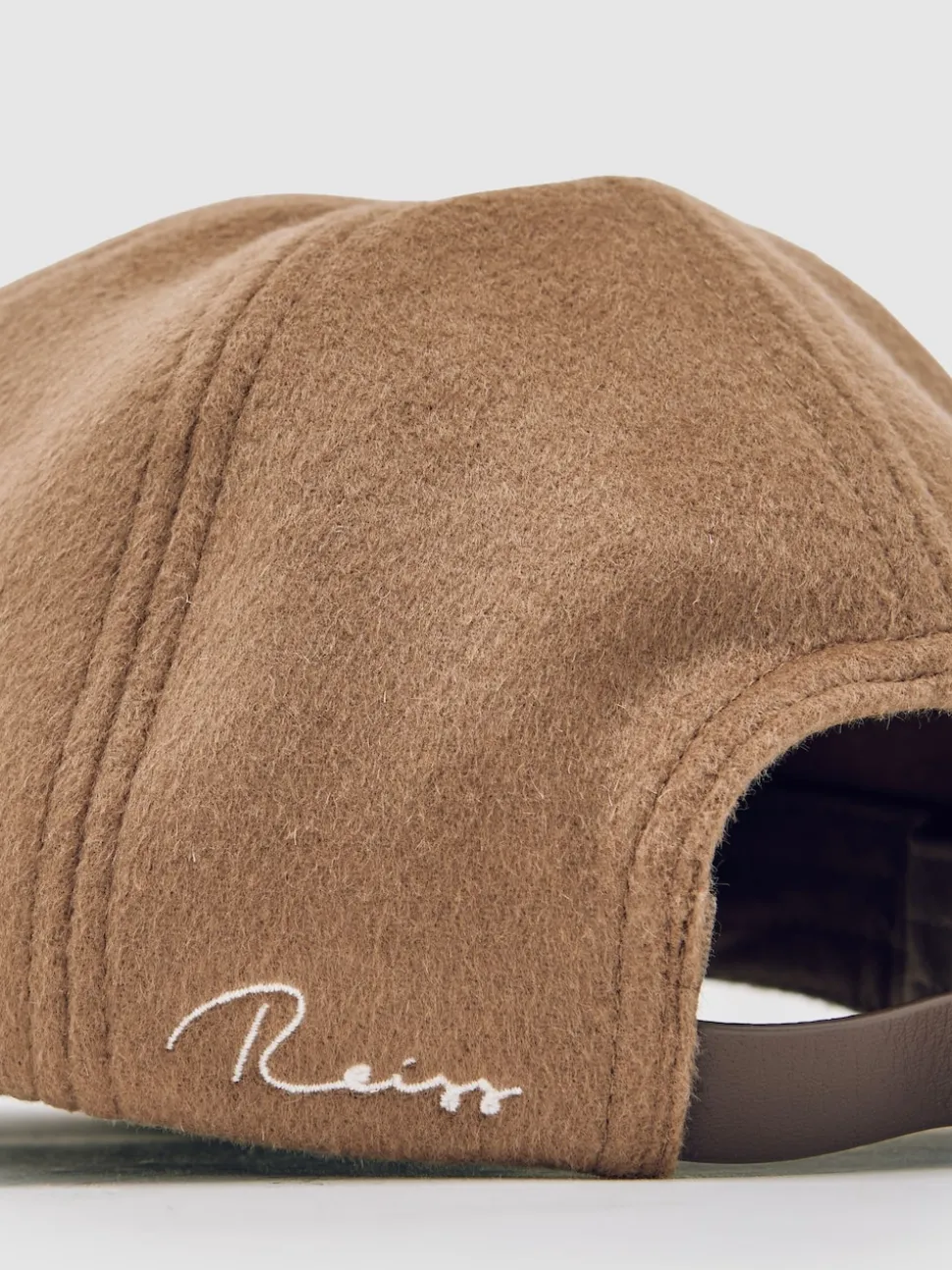 Reiss Light Brown Sable Wool-Blend Baseball Cap