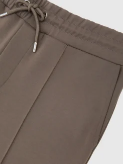 Reiss Light Camel Brown Premier Stretch-Jersey Tailored Joggers