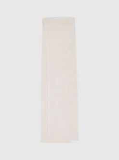 Reiss Light Oatmeal Melange Chesterfield Gs Merino Wool Scarf and Beanie Gift Set