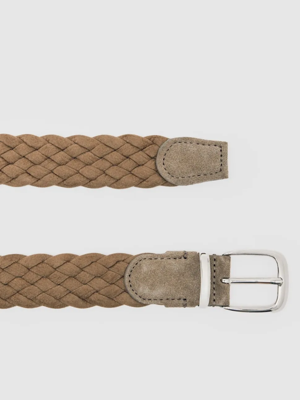 Reiss Light Stone Jesse Suede Woven Belt