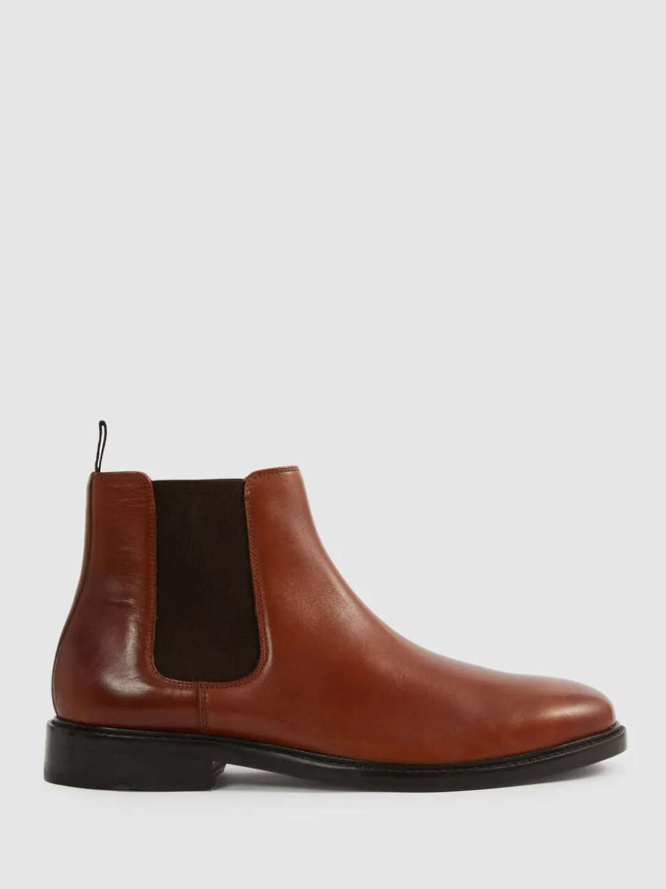 Reiss Light Tan Renor Leather Chelsea Boots