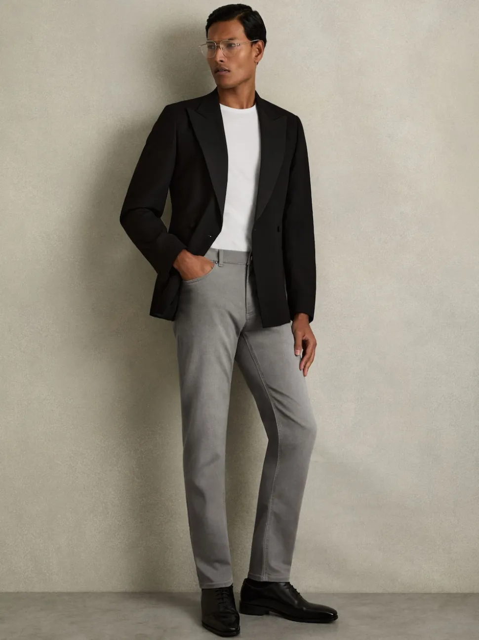 Reiss Light Washed Grey Picton Cotton-Stretch Slim-Fit Jeans