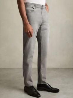 Reiss Light Washed Grey Picton Cotton-Stretch Slim-Fit Jeans