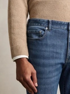 Reiss Mid Blue Wash Maddison Tapered Slim-Fit Jeans