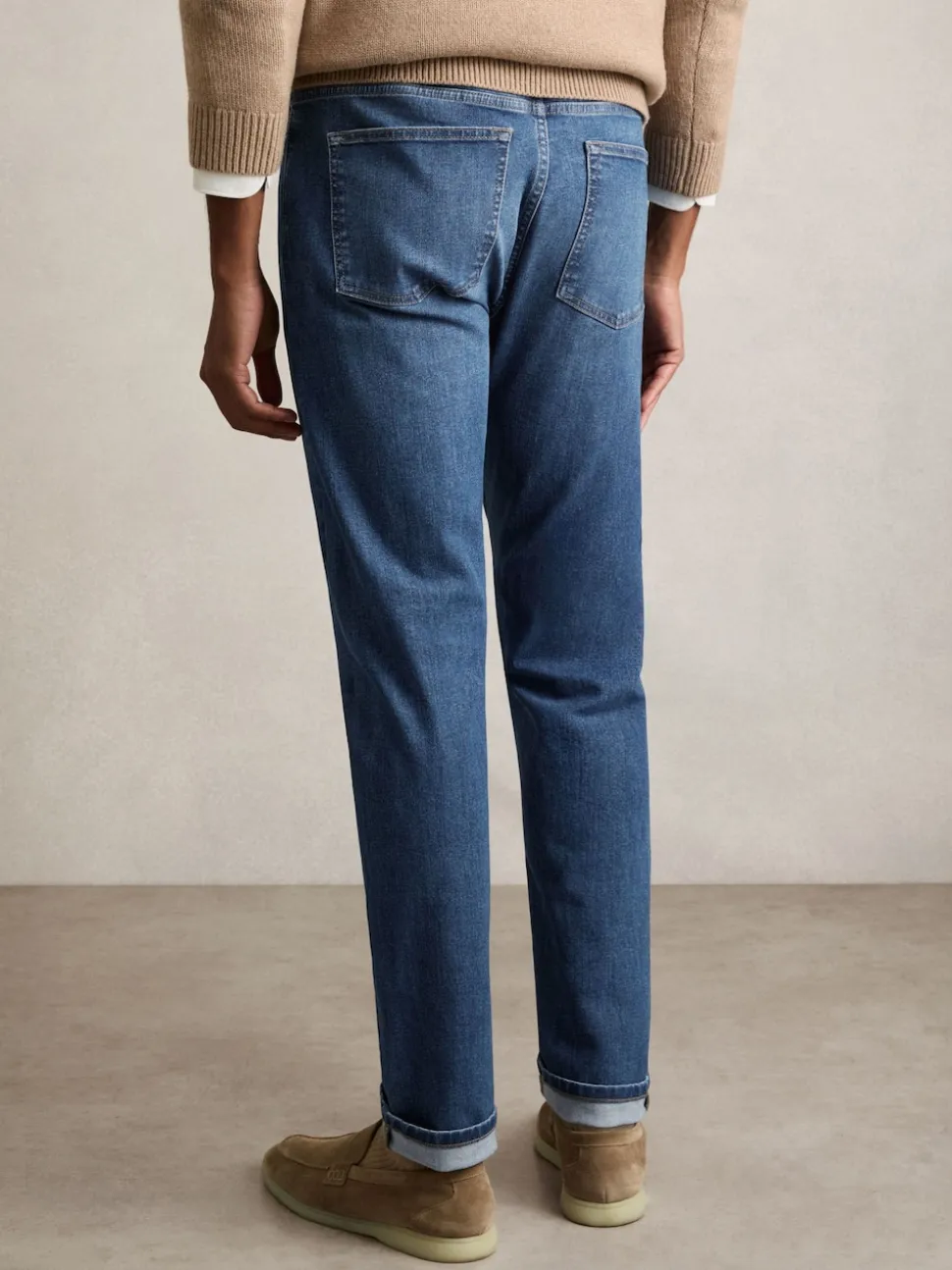 Reiss Mid Blue Wash Maddison Tapered Slim-Fit Jeans