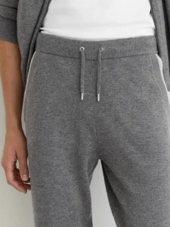 Reiss Mid Grey Hillside Merino Wool Tipped Drawstring Joggers