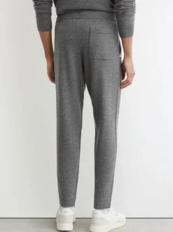 Reiss Mid Grey Hillside Merino Wool Tipped Drawstring Joggers