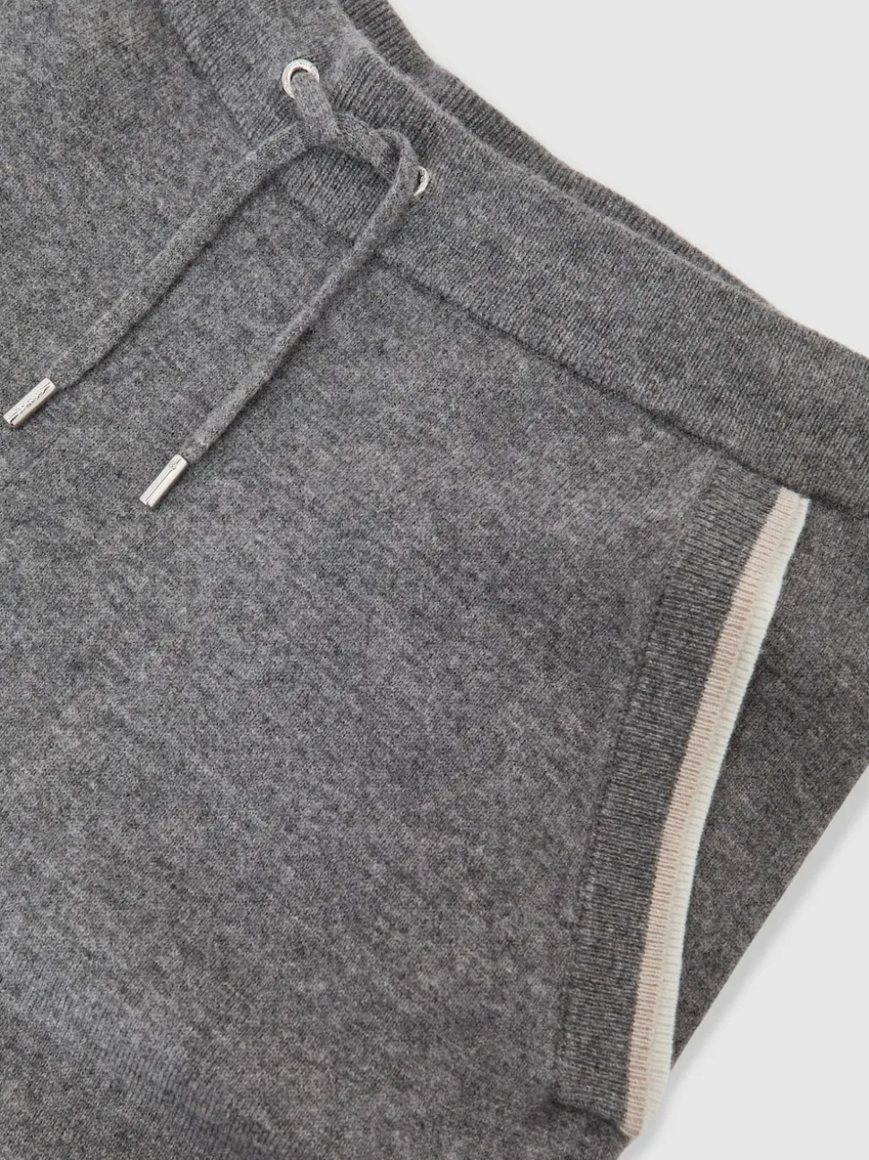 Reiss Mid Grey Hillside Merino Wool Tipped Drawstring Joggers