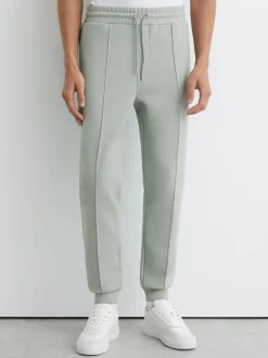 Reiss Mint Green Premier Stretch-Jersey Tailored Joggers