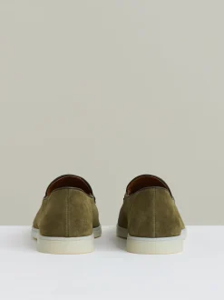 Reiss Moss Green Harrison Suede Tassel Loafers