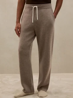 Reiss Mouse Brown Melange Chapter Atelier Cashmere-Blend Joggers