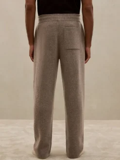 Reiss Mouse Brown Melange Chapter Atelier Cashmere-Blend Joggers