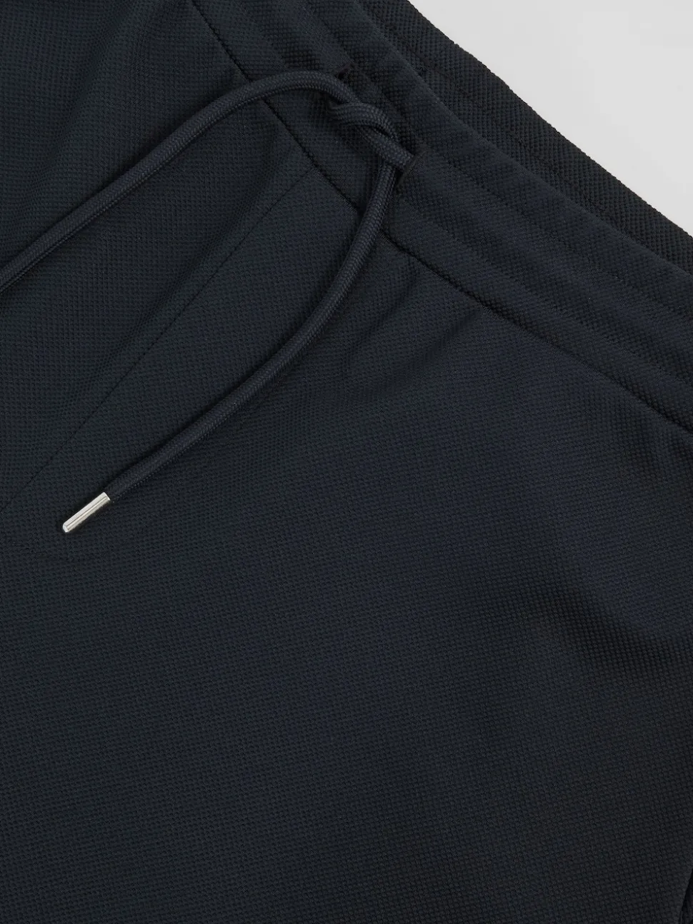 Reiss Navy Angus Textured Drawstring Shorts