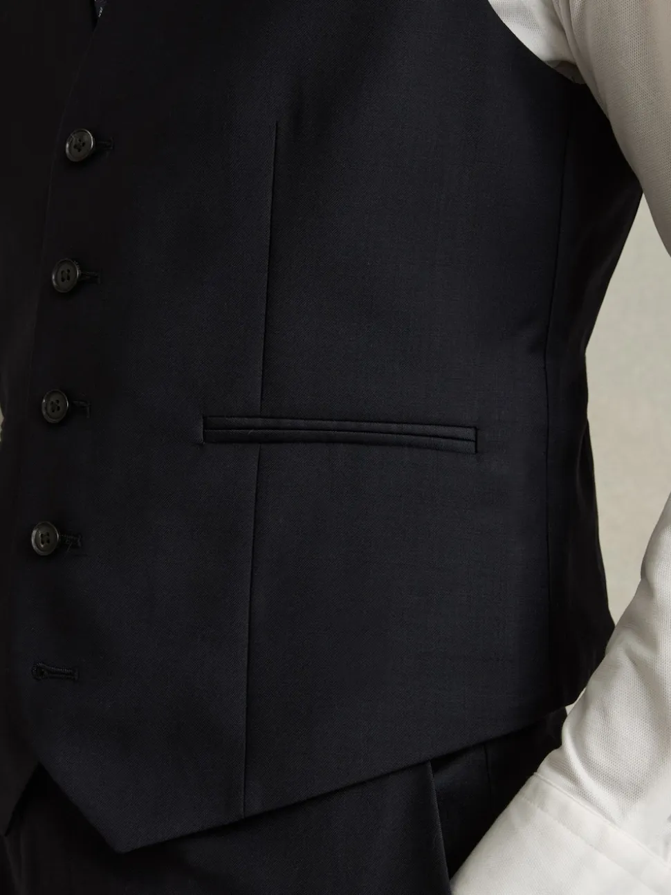 Reiss Navy Aspire Slim-Fit Wool Suit Waistcoat