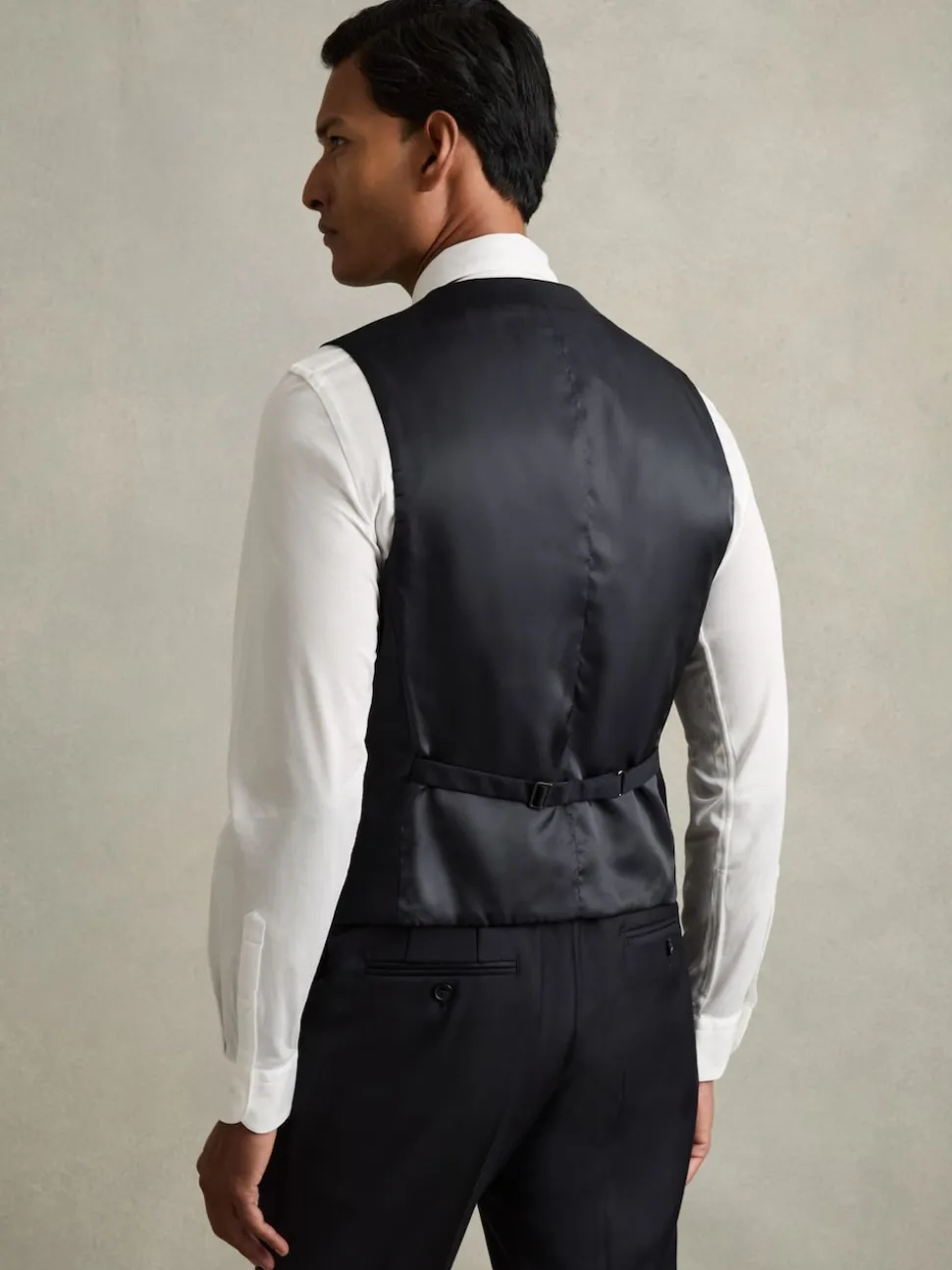 Reiss Navy Aspire Slim-Fit Wool Suit Waistcoat