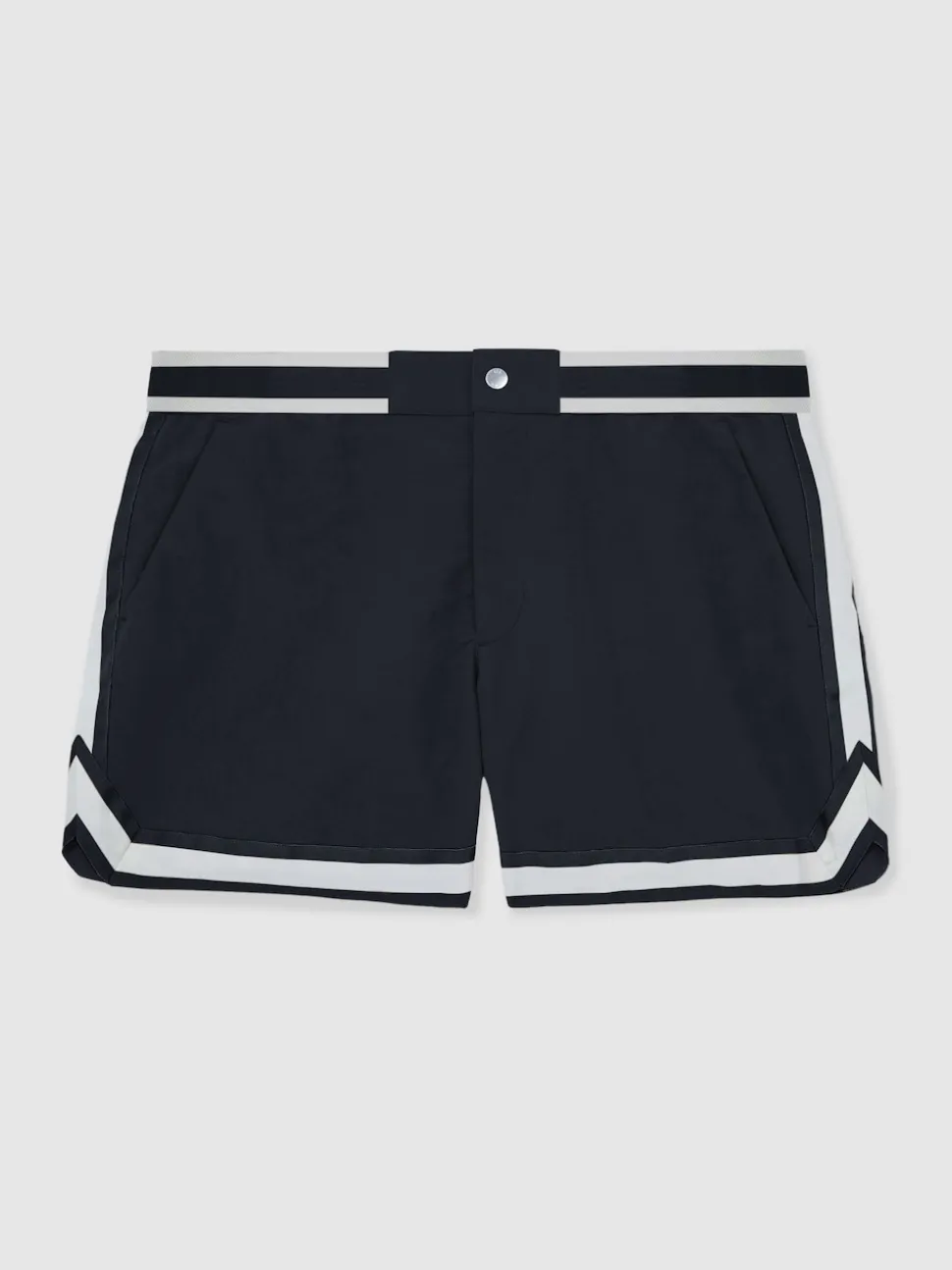 Reiss Navy Baller Reiss | Ché Stripe-Trim Swim Shorts