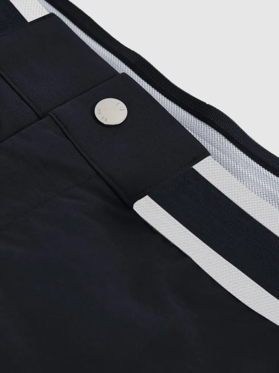 Reiss Navy Baller Reiss | Ché Stripe-Trim Swim Shorts