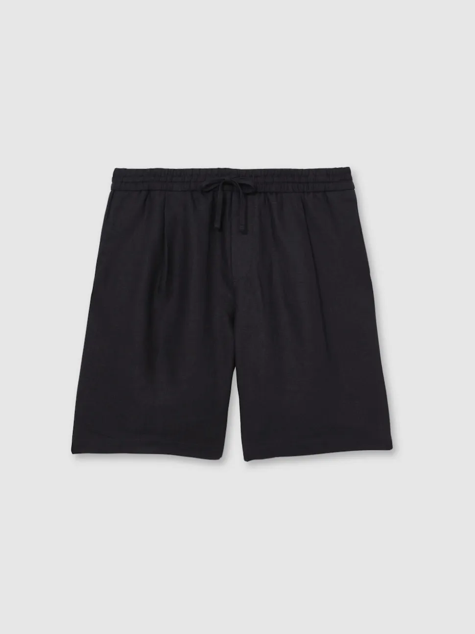 Reiss Navy Barges Linen Drawstring Shorts