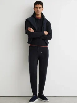 Reiss Navy Billings Merino Wool-Blend Cuffed Joggers