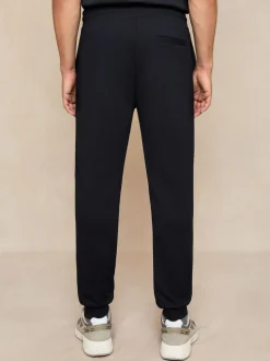 Reiss Navy Blue Premier Stretch-Jersey Tailored Joggers