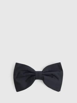 Reiss Navy Boyle Grosgrain Silk Bow Tie