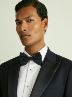 Reiss Navy Boyle Grosgrain Silk Bow Tie