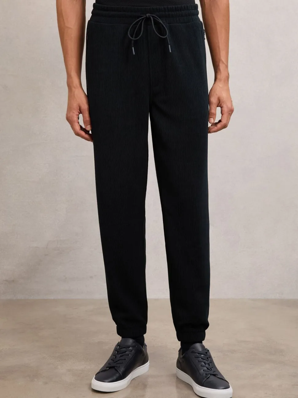 Reiss Navy Caldera Corduroy Drawstring Joggers