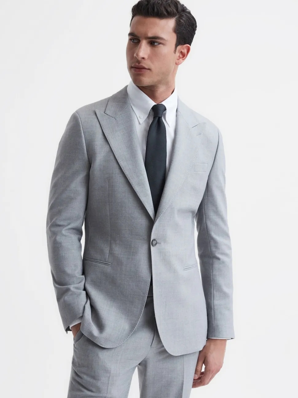 Reiss Navy Ceremony Textured Silk Blend Tie