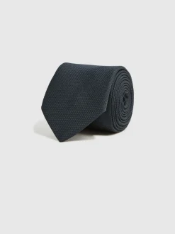 Reiss Navy Ceremony Textured Silk Blend Tie
