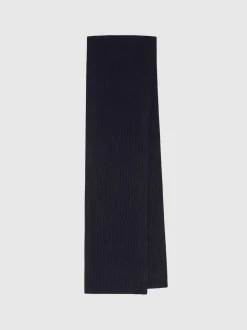 Reiss Navy Chesterfield Gs Merino Wool Scarf and Beanie Gift Set
