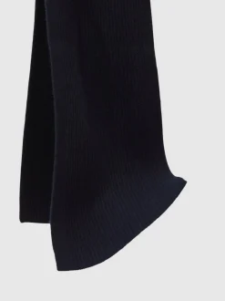 Reiss Navy Chesterfield Merino Wool Rib-Knit Scarf