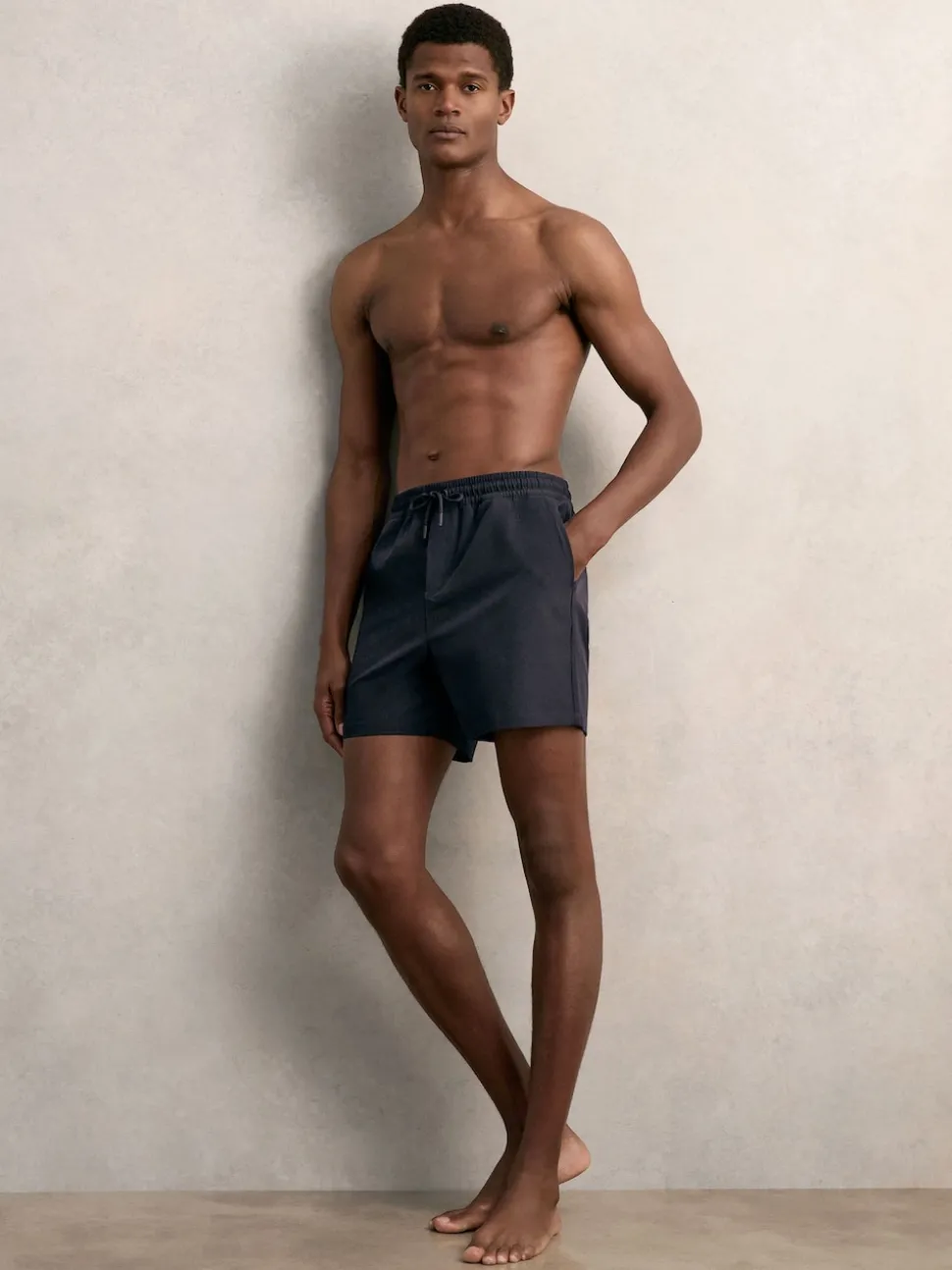 Reiss Navy Cliff Drawstring Swim Shorts