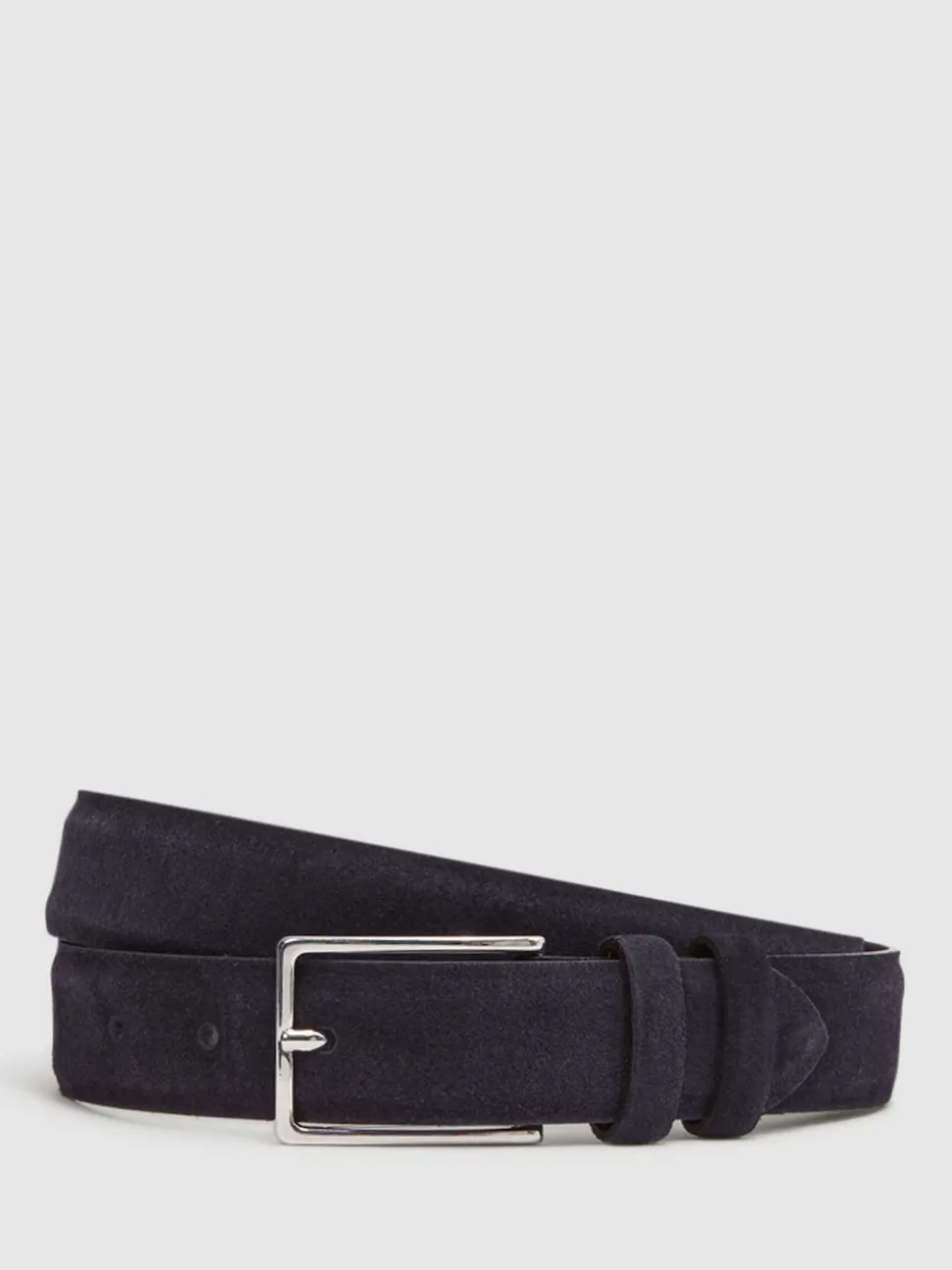 Reiss Navy Dante Suede Belt