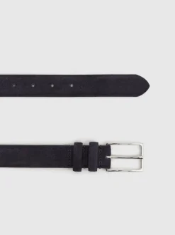 Reiss Navy Dante Suede Belt
